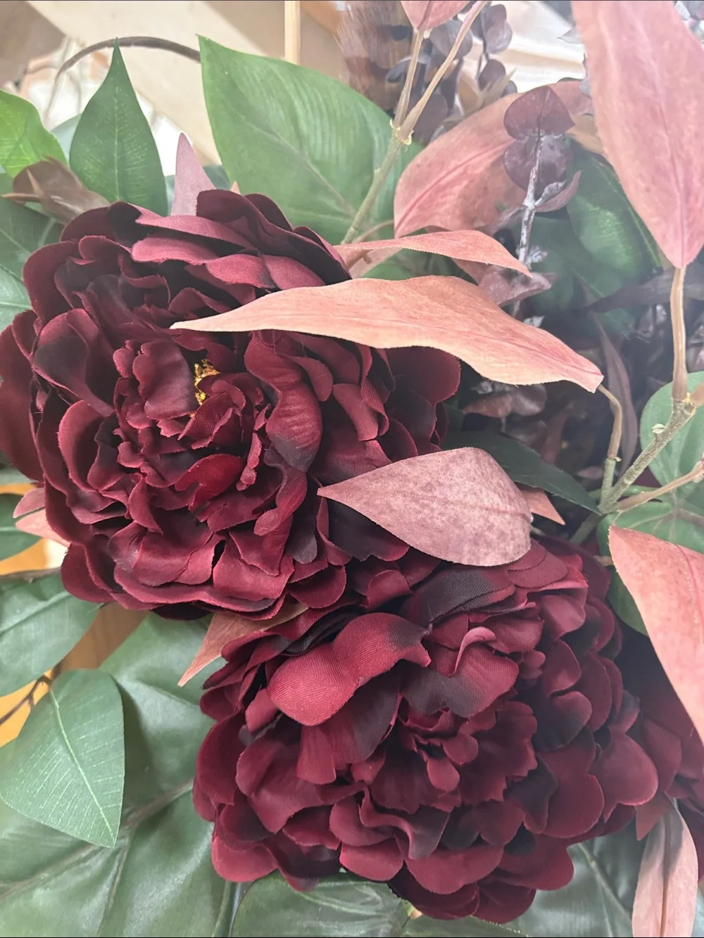 Artificial Burgundy Peony Floral Arrangement -